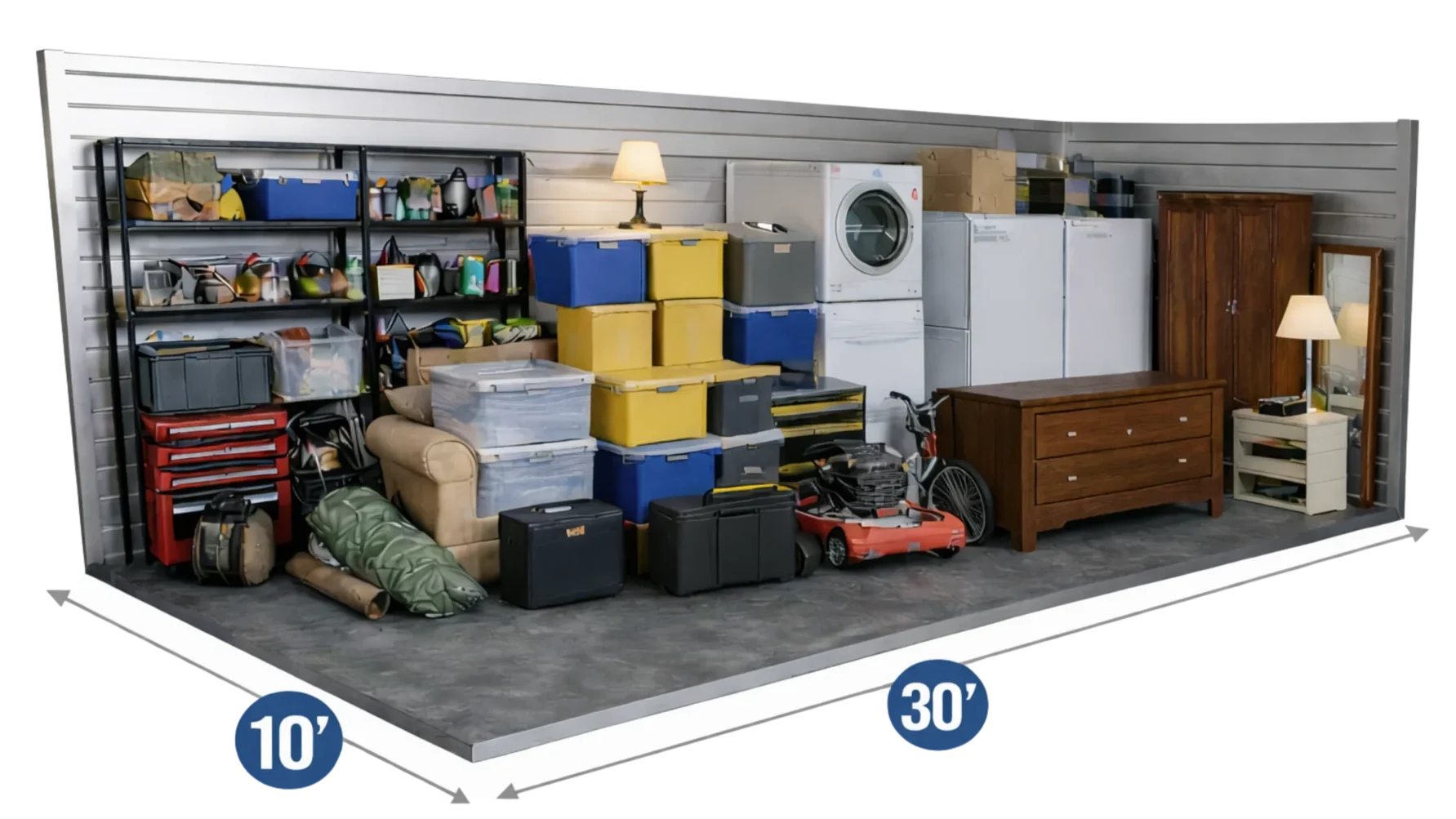 10x30 What Fits Inside This Unit scaled e1776091147805