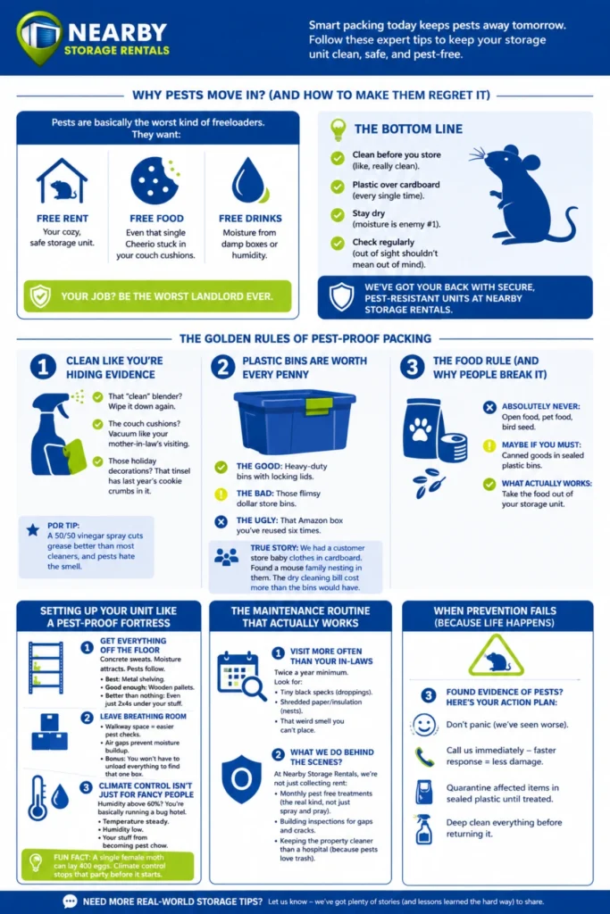 Expert Tips to Pest-Proof Your Storage Unit (2026) 1 Expert Tips to Pest-Proof Your Storage Unit infographic