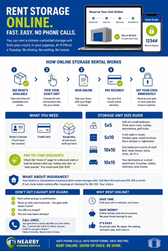 Rent Storage Units Online Instantly Near You (2026) 1 Rent Storage Units Online Instantly Near You Infographic