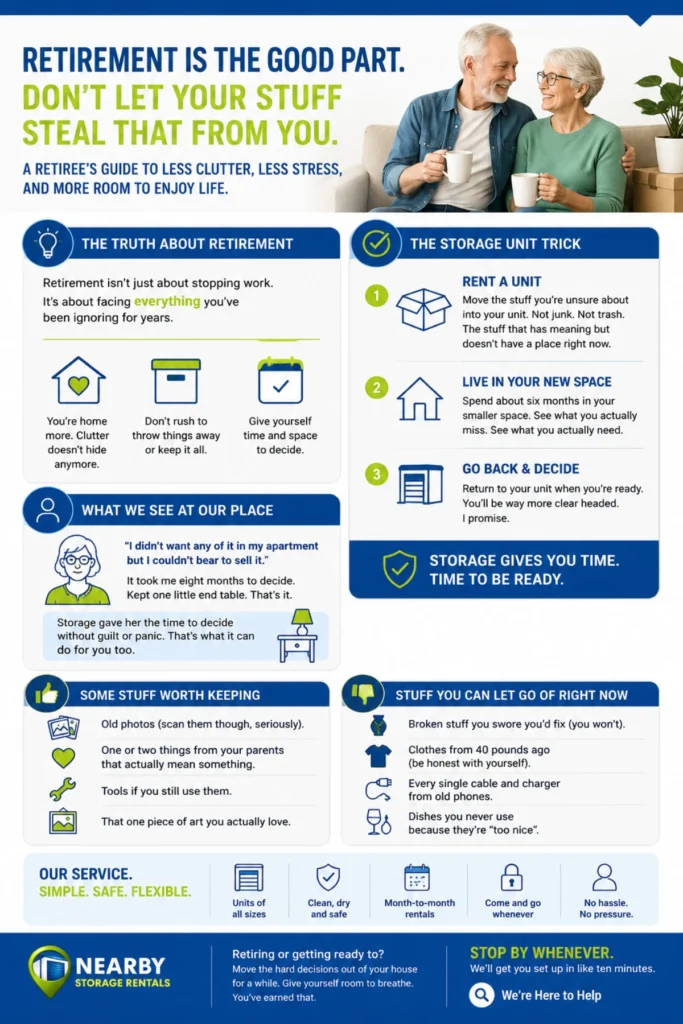Retirement Downsizing Made Easy with Self Storage Infographic