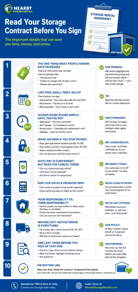 Storage Unit Contracts What You Must Read First Infographic