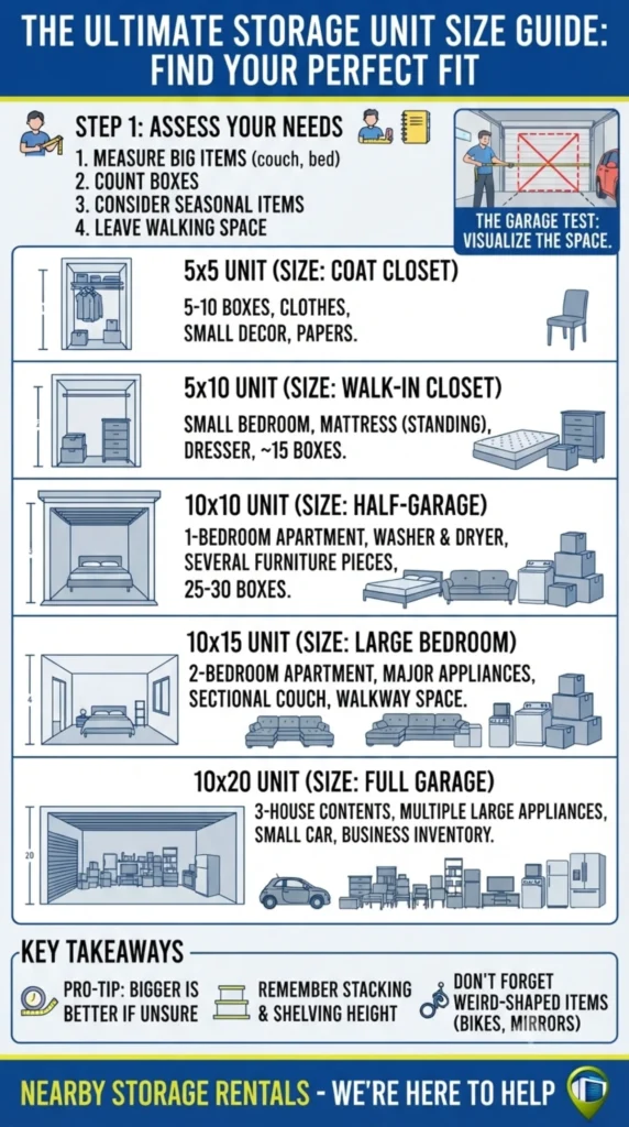 Storage Unit Size Guide Avoid Costly Mistakes Infographic
