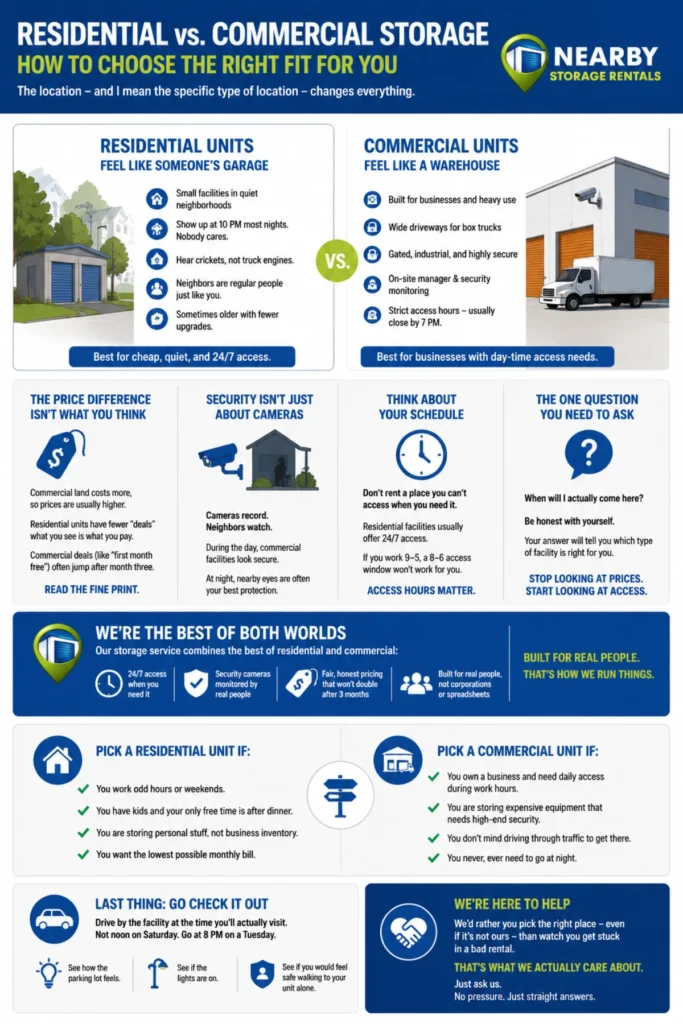 Storage Units: Residential vs Commercial Guide (2026) 1 Storage Units Residential vs Commercial Guide Infographic