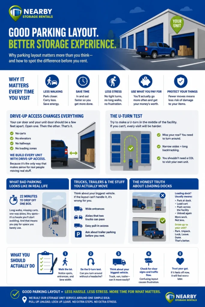 Why Storage Parking Layout Matters Over Price? (2026) 1 Why Storage Parking Layout Matters Over Price Infographic