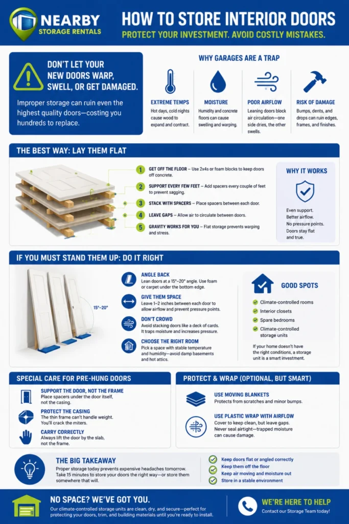Best Way to Store Interior Doors Before Installation Infographic
