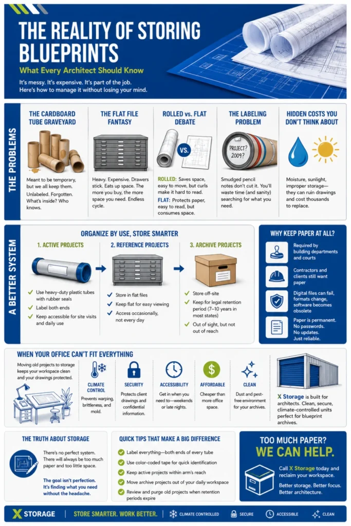 How to Choose Storage for Architectural Drawings Infographic