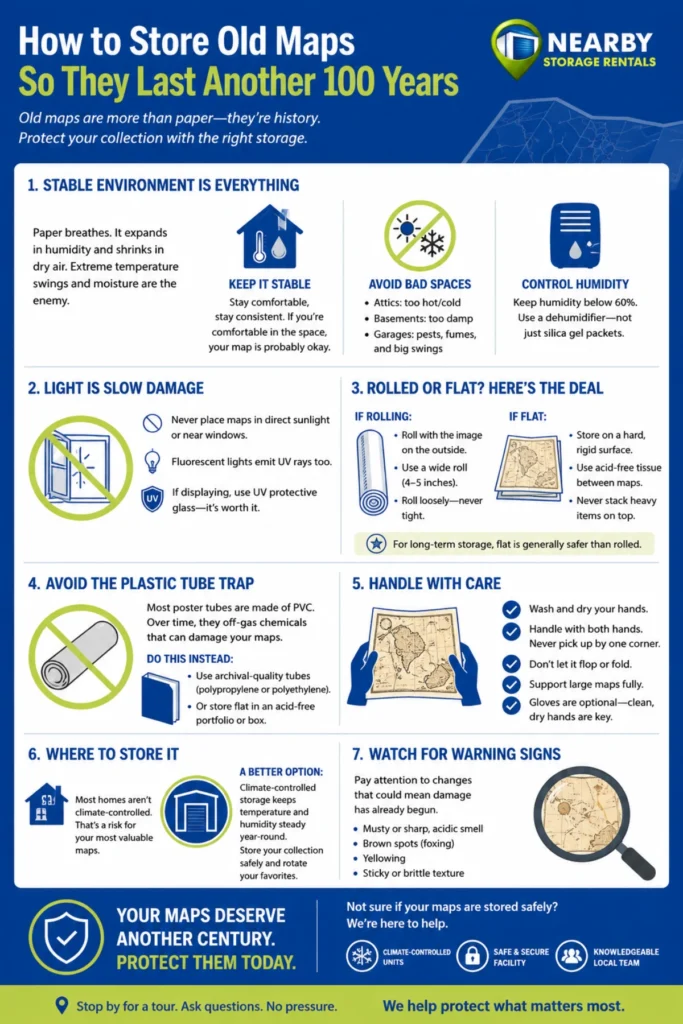 How to Store Antique Maps Without Damaging Them Infographic
