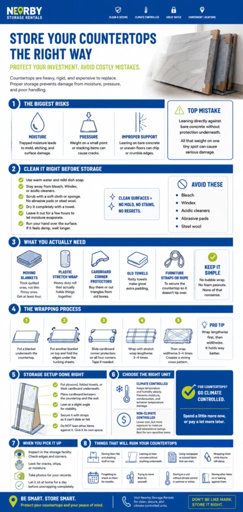 How to Store Countertops Without Damaging Them Infographic