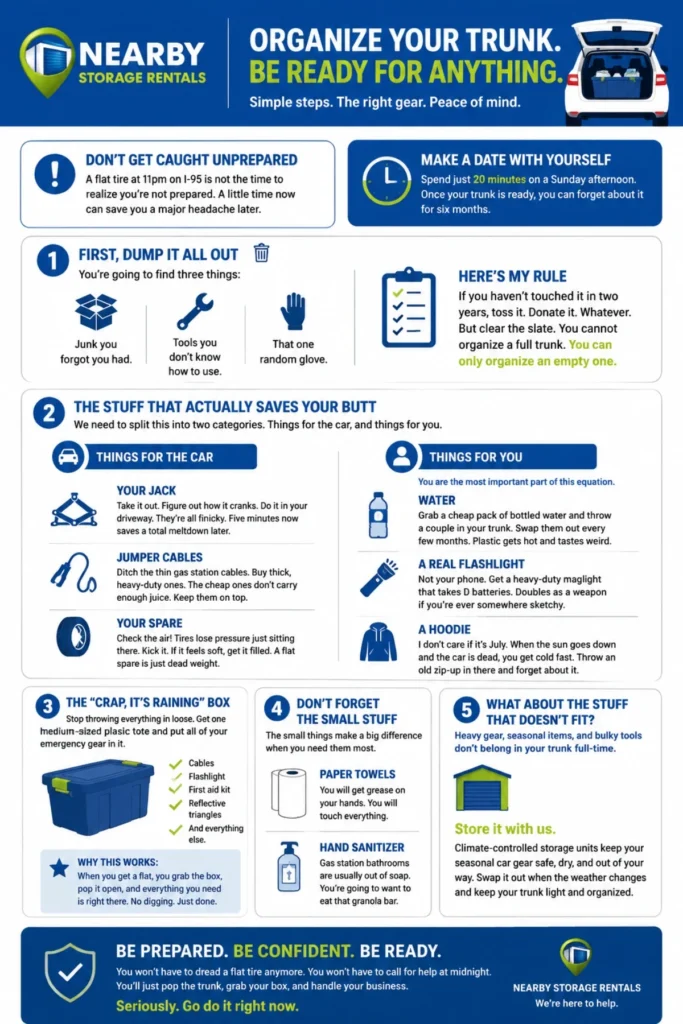 Organizing Emergency Roadside Equipment Guide (2026) 1 Organizing Emergency Roadside Equipment Guide Infographic