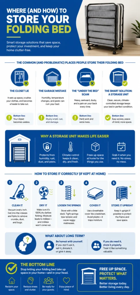 Smart Folding Bed Storage Ideas for Small Spaces (2026) 1 Smart Folding Bed Storage Ideas for Small Spaces Infographic