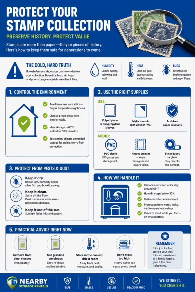 Stamp Storage Tips to Protect Your Collection Infographic