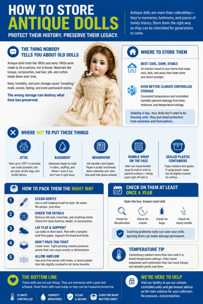 Storing Antique Dolls Without Causing Damage Infographic